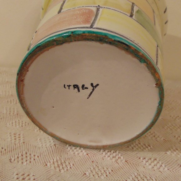 Vintage Ceramic Planter Pot, Glazed Shiny Surface, From Italy, 5.5 inches tall - Picture 6 of 6